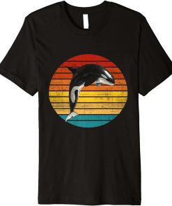 Retro Vintage Orca Killer Whale Jumping Killer Alaska Premium T-Shirt