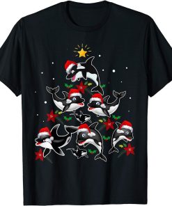 Orca Killer Whale Christmas Tree Funny Xmas T-Shirt