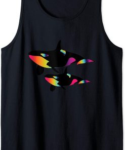 Color Gradient Orca Whales Tank Top