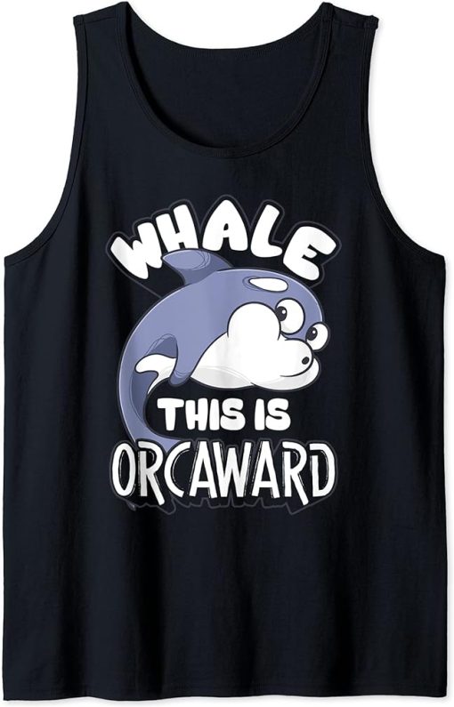 women men apparel: Funny animals whale orca Tank Top