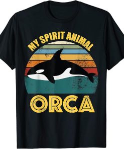 Retro Vintage My Spirit Animal Orca Killer Whale Orca Lovers T-Shirt