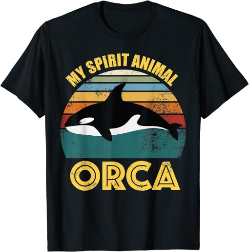 Retro Vintage My Spirit Animal Orca Killer Whale Orca Lovers T-Shirt