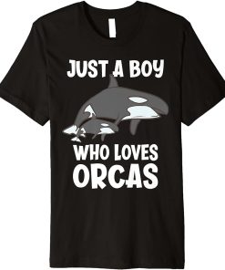 Just A Boy Who Loves Orcas Funny Orca Premium T-Shirt