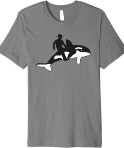 Orca Rider Cowboy Tee Graphic Gift Beach Surfing Coast Premium T-Shirt