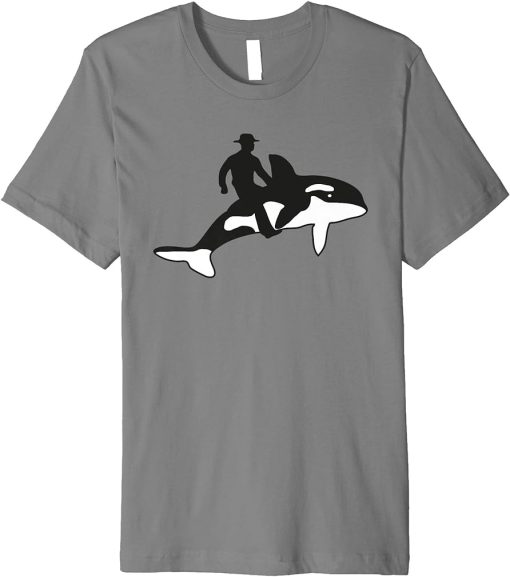 Orca Rider Cowboy Tee Graphic Gift Beach Surfing Coast Premium T-Shirt